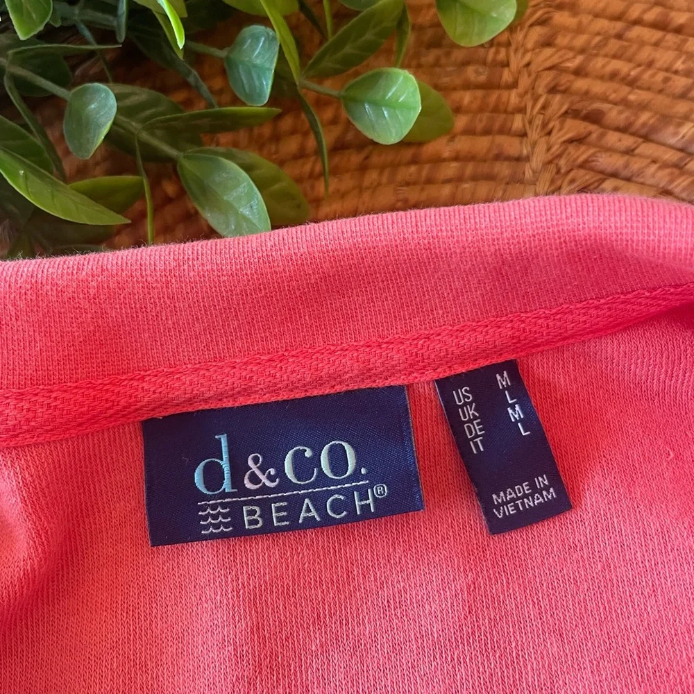 New D & Co. Beach Coral Orange French Terry Top - Picture 9 of 11
